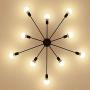 Dellemade Modern Sputnik Chandelier, 10-Light Ceiling Light for Bedroom,Dining Room,Kitchen,Office (Black)