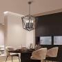 VINLUZ Industrial Chandeliers 6 Light Dining Room Lighting Fixtures Hanging Oil Rubbed Bronze Modern Lantern Pendant Light, Farmhouse Lighting Ceiling for Kitchen Island Entryway Foyer