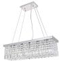 Dst Modern Crystal Chandelier Lighting, Luxury Rectangle Raindrop Elegant Ceiling Lights Fixture Flush Mount Chrome Pendant Light for Dining Living Room Foyer Office Bedroom L31.5 x W10 x H9