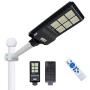 300W Solar Street Light Dusk to Dawn,Parking Lot Lights 24000mAH Iron Phosphate Battery LED Outdoor Lighting,22000Lm Light/PIR Motion Sensor for Garage,Patio,Garden,Driveway