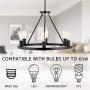 Kira Home Jericho 25'' 6-Light Large Industrial Rustic Farmhouse Wagon Wheel Chandelier, Round Kitchen Island Light, Black Finish