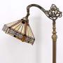 Tiffany Mission Style Reading Floor Lamp Lighting W12H64 Inch Yellow Stained Glass Hexagon Lampshade Antique Adjustable Arched Base S011 WERFACTORY Lamps Living Room Bedroom Beside Table Desk Gifts