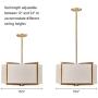 MOTINI 3 Light Drum Pendant Chandelier, Classic Ceiling Pendant Chandelier Fixture with Drum Shade, Gold Brushed Brass Drum Light Fixture for Dining Room Living Room Bedroom