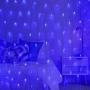 LED String Lights Net Mesh Lights 9.8ft x 6.6ft 200 Dimmable with Controller Tree-wrap with 8 Modes for Wedding Christmas Outdoor Garden (Blue)