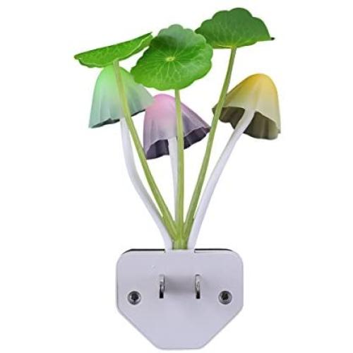 Sensor Led Night Light, Color Changing Plug-in LED Mushroom Dream Bed Lamp