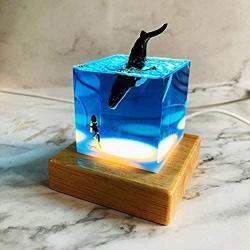 Shark Night Light,Cube Shark Diver Night Lamp Novelty Gift for Children for Living Rooms and Bedrooms Decor