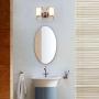 Sunlighting Modern Vanity Wall Lamps Set of 2 Satin Nickel Light Fixture with Frosted Glass Shades for Bathroom, Bedroom, Kitchen, Foyer, Dining & Living Room and Entryway