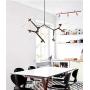 KALRI Modern Metal Sputnik Chandelier Lamp Tree Branch Pendant Lighting Ceiling Fixture with Frosted Glass Lampshade for Dining Room, Living Room, Kitchen Island, Hotel, Coffee Shop (Black-14Lights)