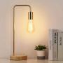 Industrial Desk Lamp, Gold Vintage Nightstand Table Lamp Bedside Table Lamp for Reading Stylish Desk Lamp for Living Room, Bedroom, Office