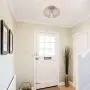 Modern Farmhouse Galvanized Flush Mount Ceiling Light Rustic Metal Cage Semi Flush Mount Light Fixture for Hallway Living Room Kitchen Entryway Bedroom