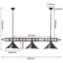 Hanging Pool Table Lamp, Billiard Light, 3 Pendant Light for Game Room, Dinning Room, Living Room, Bar, Cafe, Restaurant, Beer Party, Man Cave