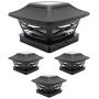 Davinci Renaissance Solar Post Cap Lights - Outdoor Lighting for 4x4 Wooden and Vinyl Posts - Bright Warm White LEDs - Slate Black (4 Pack)