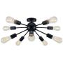 ArcoMead Vintage Semi Flush Mount Ceiling Light with 10 UL Sockets, E26 Base Black Sputnik Industrial Ceiling Lamp Fixture for Kitchen Dining Room Bedroom Study Living Room (10 Sockets)