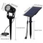 T-SUN RGB Solar Spotlights Outdoor, 5W Solar Lights with 4 Pack Headlights, IP65 Waterproof Color Changing Spot Lights Outdoor Security Wall Lights for Garden, Yard, Driveway, Pool Area(RGB)