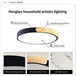 Henglan Ceiling Light, LED Ceiling Lamp Fixture for Living, Bedroom, Kitchen, Hallway, Bathroom, Stairwell，3 Color Temperatures Adjustable Modern Minimalist Ceiling Lighting