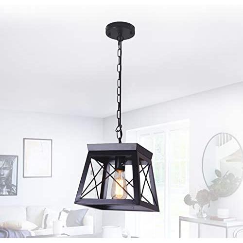 Industrial Black Chandelier Farmhouse Pendant Light Modern Hanging Ceiling Lamp for Kitchen Island Bedroom Dinning Room Living Room