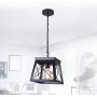 Industrial Black Chandelier Farmhouse Pendant Light Modern Hanging Ceiling Lamp for Kitchen Island Bedroom Dinning Room Living Room