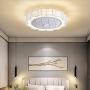 QZFH Invisible Ceiling Fan with Light, Remote Control LED Dimmable lighting Modes, 3 Wind Speeds, Semi Flush Mount 24 inch 60W Low Profile Enclosed Blade Mute Fan Lights for Kitchen, Living Bed Room
