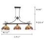 Capulina Tiffany Pool Table Lights 3-Light 12'' Lampshade Dining Room Light Stained Glass Chandelier Hanging Light Victorian Dining Table Lights Vintage Style Chandelier