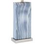 Connie Modern Table Lamps Set of 2 with USB Charging Port Rectangular Blue White Fabric Shade for Living Room Bedroom Bedside Nightstand Office Family - 360 Lighting
