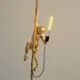 IJ INJUICY Monkey Pendant Light, Resin Hanging Lamp, Hemp Rope Ceiling Light Fitting for Kitchen, Bedroom, Living Dining Room, Corridor, Restaurant, Bar (Gold)