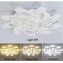 LAKIQ Multi Light Modern LED Ceiling Chandelier Windmill Shape Acrylic Semi Flush Mount Lighting Fixture Indoor Ceiling Lights for Living Room Bedroom (White Light, 9 Lights)