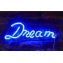 Isaac Jacobs 17'' by 6'' inch LED Neon Blue “Dream” Wall Sign for Cool Light, Wall Art, Bedroom Decorations, Home Accessories, Party, and Holiday Decor: Powered by USB Wire (Dream)