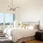 LOG BARN Gold Chandelier, Pull Chain On/Off Switch, 2 in 1 Modern Chandelier and Close to Ceiling Light Fixtures with Seeded Glass Shades for Kitchen Island, Dining Room, Bedroom, Foyer