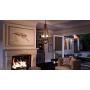 Luxury Farmhouse Chandelier, Medium Size: 24''H x 18.25''W, with Rustic Style Elements, Wood Grain Metal with Antique Black Finish, UQL2962 from The Swansea Collection by Urban Ambiance