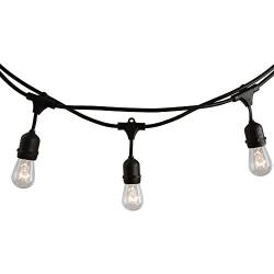 Bulbrite 14 ft, 10-Socket Decorative Kit with Clear Incandescent STRING10/E26/BLACK-S14KT Indoor and Outdoor String Lights, Foot, Black