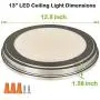 13 inch Flush Mount Ceiling Light, 3000K/4000K/5000K CCT, 20W [180W Equiv.] 1365LM CRI90, Surface Mount LED Light Fixture with Brushed Nickel for Kitchen Bathroom Bedroom, ETL Listed - 2 Pack