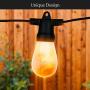 Brightech Ambience Pro with Flaming, Flickering LED Bulbs - Solar Panel Powered String Lights - Commercial Grade Waterproof, Shatterproof Patio Lights Create Cafe Ambience On Your Porch, Deck - 27 Ft