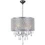 LightInTheBox Modern Chandeliers with 4 Lights Pendant Light with Crystal Drops in Round, Ceiling Light Fixture for Dining Room, Bedroom, Living Room