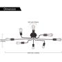 Modern Metal Sputnik Chandelier Lighting 8 Lights Oil-Rubbed Bronze Kitchen Dining Room Lighting Industrial Vintage Sputnik Semi-Flush Mount Ceiling Light Fixture UL Listed by VINLUZ
