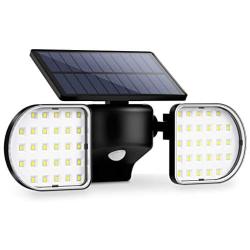 OUSFOT Solar Security Light Motion Sensor Outdoor 56 Led Solar Flood Light Dual Head Spotlights IP65 Waterproof 360 Degrees Adjustable Solar Wall Lights for Patio Front Door Yard Garden Garage Deck