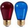 Veterans Day Light Bulbs - 11 Watt Red and Blue Light Bulbs - Dimmable - E26 Base - by GoodBulb (11 Watt S14, 2 Pack)