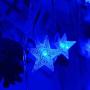 HUGSVIK 25Ft 50 LED Blue Star Lights for Bedroom,8 Modes Battery Operated Blue Christmas Lights, LED Star String Lights for Christmas Wedding Party Bedroom Kids Bed Canopy Camping Patio Umbrella