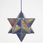 12 Inch Tiffany Style Moravian Star Pendant Lamp Creative Textured Glass Art Shade Hanging Lamp for Dining Room Living Room Cafe Tall Gift,Fivecolors