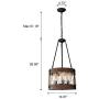 GOMUNIN Antique Wooden Farmhouse Chandelier, Industrial Wood Hemp Rope Hanging Lights,Retro Wood Cage Pendant Light, Iron & Wood,3 Lights