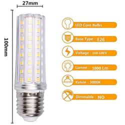 E26 LED Light Bulb, 10W E26 Corn Bulbs 100W Incandescent Equivalent, LED Corn Light 1000lm Warm White 3000K, 360° LED Light Bulbs for Kitchens, Dining Rooms (Warm White)