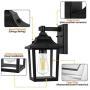 PARTPHONER Outdoor Light Fixture Wall Mount, Dusk to Dawn Sensor Porch Light Wall Sconce E26 Socket, Exterior Wall Lantern, Waterproof Anti-Rust Wall Light with Clear Glass Shade for Entryway, Garage