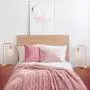 Rose Gold Table Lamp - Industrial Nightstand Lamp, Modern Desk Lamp with Wood Base for Bedroom Living Room Guest Room Coffee Table Dressers