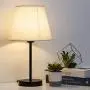 Bedside Table Lamps Set of 2, Modern Lamps Small Desk Lamps for Bedroom, Living Room with Ivory White Barrel Fabric Shade & Metal Base ( Without Bulb )