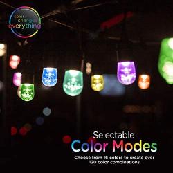 Enbrighten 36134 Seasons 24ft LED Outdoor String, Warm White & Color Changing Edison, Patio, Café,, Shatterproof Light Bulbs, 150 Color Combinations, 24, Black, 24 Ft