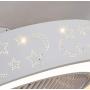 LAKIQ Modern 21.5’’ LED Ceiling Fan Light 3-Color Dimmable Bedroom 2-in-1 Semi Flush Mount Ceiling Lighting Led Close to Ceiling Lamp 3-Speeds Adjustable for Living Room Dining Room(Pattern C)