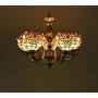 Tiffany Style Chandelier, Baroque Stained Glass Shade Multi-Head Ceiling Light, Living Room Bedroom Bar Decoration LED Pendant Light，E27，MAX40W (Size : 5 Heads)