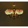 Tiffany Style Chandelier, Baroque Stained Glass Shade Multi-Head Ceiling Light, Living Room Bedroom Bar Decoration LED Pendant Light，E27，MAX40W (Size : 5 Heads)