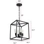 4-Light Industrial Metal Farmhouse Chandelier Black Lantern Pendant Light Hanging Light Fixture for Kitchen Island Living Room Foyer Dinning Room Bedroom