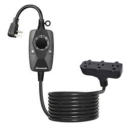 DEWENWILS Outdoor Light Sensor Outlet Timer with 12 FT Extension Cord, Plug in Weatherproof Photocell Timer Switch, 3 Grounded Outlets for Christmas Holiday Light 15A 1/2HP UL Listed