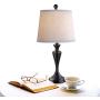 Falflor Table Lamps Set of 2 Vantage Nightstand Lamps with USB Charge Port for Bedroom Guest Room Dining Room